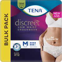 Discreet Woman Low Waist White M+ Incontinence Pants (12pk)