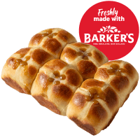 Gingerbread and Caramel Brioche Hot Cross Buns (6pk)