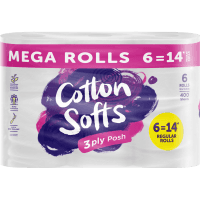 White Posh 3 Ply Mega Toilet Tissue (6pk)