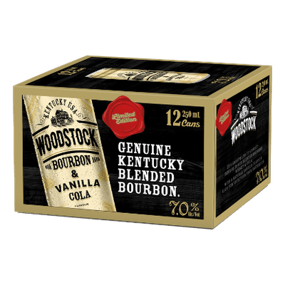 Woodstock & Vanilla Cola 7% Cans 12x250ml