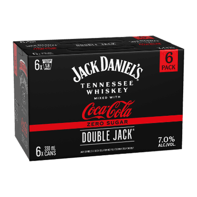 Jack Daniel's Double Jack with Coca-Cola Zero Sugar 7% Cans 6x330ml