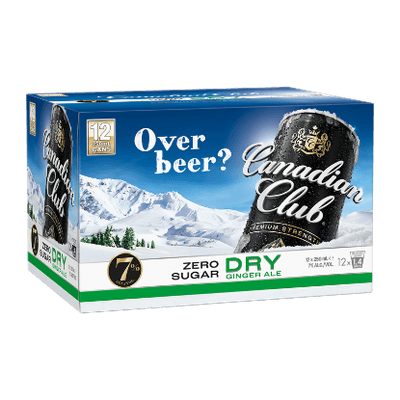 Canadian Club Zero Sugar Dry 7% Cans 12x250ml