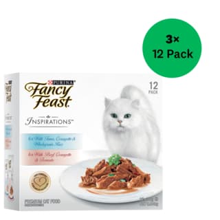 Fancy Feast Inspirations Tuna Courgette & Rice and Beef Courgette & Tomato Wet Cat Food Variety Pack - 70g x 36