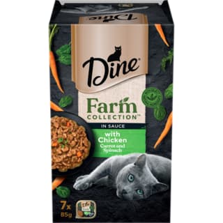 Dine Farm Collection with Chicken, Carrot and Spinach Wet Cat Food Pack - Pack (7 x 85g)