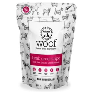 The NZ Natural Pet Food Co Woof Lamb Green Tripe & Mussel Dog Treats - 180g