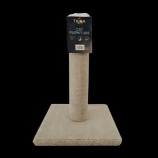 Tigga Carpet Cat Scratch Pole - Cream, Small