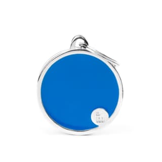 My Family Cat and Dog Handmade Circle Tag - Large, Blue