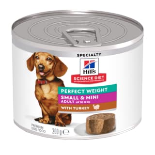 Hill's Science Diet Adult Perfect Weight Small & Mini Turkey Mousse Wet Dog Food - 200g x 6