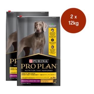 Pro Plan Adult 7+ Bright Mind Chicken Senior Dry Dog Food - 24kg (2 x 12kg bags)
