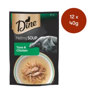 Dine Melting Soup Tuna & Chicken Wet Cat Food - 40g x 12
