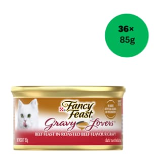 Fancy Feast Gravy Lovers Beef Feast in Roasted Beef Gravy Wet Cat Food - 85g x 36