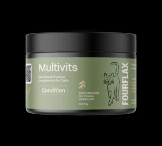 Fourflax Multivits Cat Multivitamin Powder Supplement - 60g