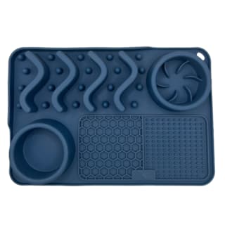 Waggin' Tails Double Bento Slow Feeder Mat - Blue