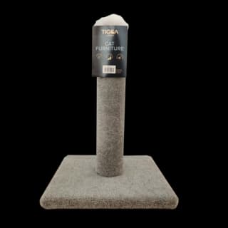 Tigga Carpet Cat Scratch Pole - Grey, Small