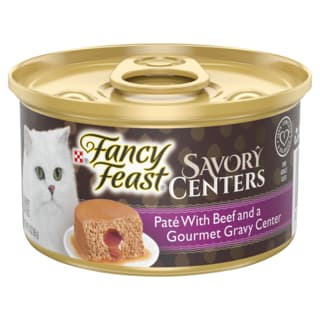 Fancy Feast Savory Centers Pate with Beef & Gourmet Gravy Wet Cat Food - 85g x 12