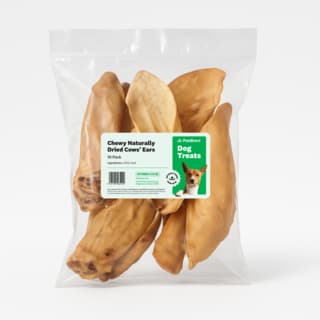 Petdirect Chewy Naturally Dried Cow Ears Dog Treats - 10 Pack