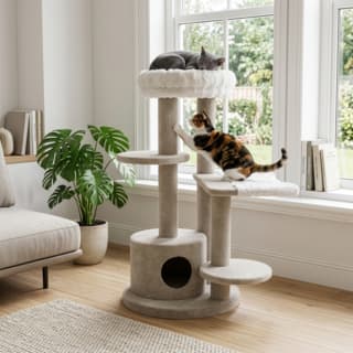 Tigga Christchurch Carpet Cat Scratch Tree - Cream