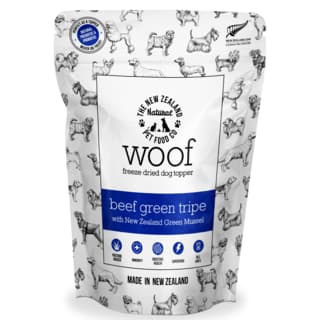 The NZ Natural Pet Food Co Woof Beef Green Tripe & Mussel Dog Treats - 180g