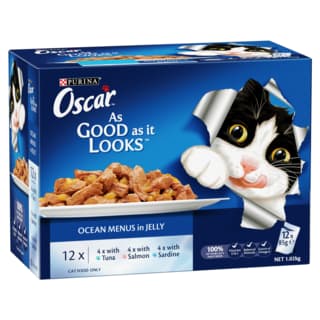 Oscar Ocean Menus in Jelly Adult Wet Cat Food Variety Pack - 85g x 12 Pack
