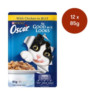 Oscar Chicken in Jelly Adult Wet Cat Food - 85g x 12 - discontinued