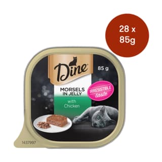 Dine Morsels In Jelly With Chicken Wet Cat Food - 85g x 28