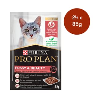 Pro Plan Fussy & Beauty Salmon Wet Cat Food - 85g x 24