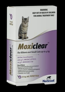 Moxiclear Spot-On Cat Flea & Worm Treatment - 6 Pack, Up to 4kg