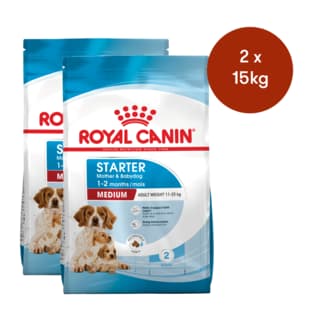 Royal Canin Medium Starter Mother & Babydog Dry Dog Food - 30kg (2 x 15kg Bags)