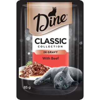 Dine Classic Collection in Gravy with Beef Adult Wet Cat Food - 85g - discontinued