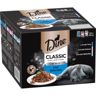 Dine Classic Collection in Jelly Fish Selection Adult Wet Cat Food Variety Pack - 85g x 24