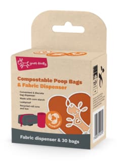 Yours Droolly Dog Compostable Dog Poop Bags with Dispenser - Dispenser & 30 Bags