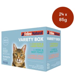 Feline Natural Pouch Wet Cat Food Variety Pack - 85g x 24