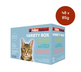 Feline Natural Pouch Wet Cat Food Variety Pack - 85g x 48