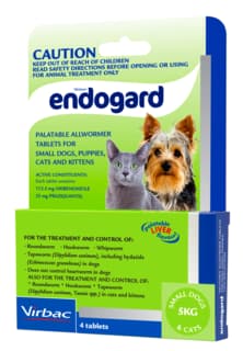 Endogard Cat & Dog Allwormer Tablets - 5kg - 4 Pack Small Dog & Cat