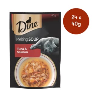 Dine Melting Soup Tuna & Salmon Wet Cat Food - 40g x 24