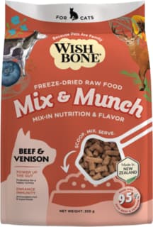 Wishbone Mix & Munch Beef & Venison Freeze Dried Cat Food Topper - 350g