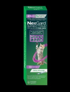 NexGard Spectra Cat Spot-On Flea Tick & Worm Treatment - 0.8 - 2.4kg, Single