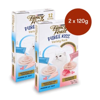 Fancy Feast Puree Kiss Chicken & Tuna Multipack Cat Treats - 240g (2 x 120g)