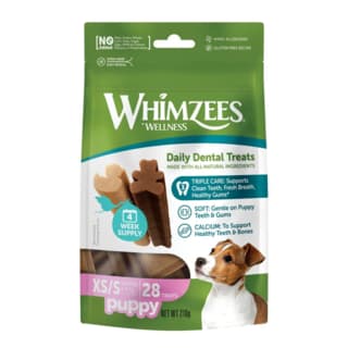 Whimzees Puppy Dental Dog Treats - Extra Small / Small - 28 Pack