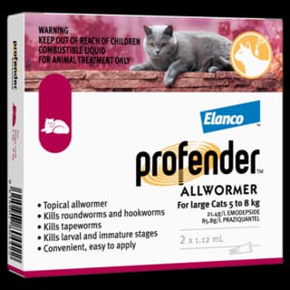 Profender Spot-On Allwormer for Cats - 5 - 8kg - 2 Pack