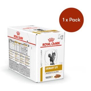 Royal Canin Vet Urinary S/O Moderate Calorie Wet Cat Food Pack - 85g x 12