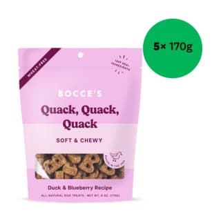 Bocce's Quack Quack Quack Soft & Chewy Dog Treats - 850g (5 x 170g Bags)
