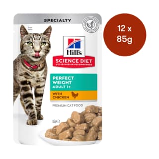 Hill's Science Diet Adult Perfect Weight Chicken Wet Cat Food - 85g x 12