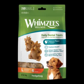 Whimzees Hedgehog Dental Dog Treats - Large - 6 Pack
