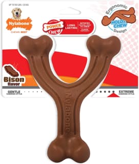 Nylabone Power Chew Wishbone Bison Dog Chew Toy - Large