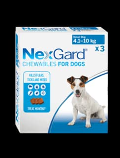 NexGard Dog Flea & Tick Chewable Tablets - 4 - 10kg, 3 Pack