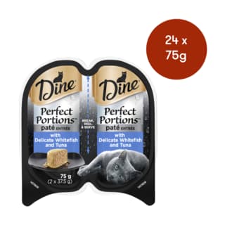 Dine Perfect Portions Pate Entree Whitefish & Tuna Wet Cat Food - 75g x 24