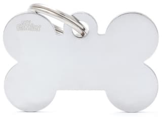 My Family Basic Bone Dog Tag - Chrome, Large