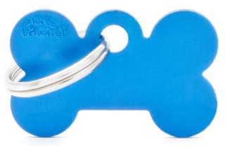 My Family Basic Bone Dog Tag - Blue, Small