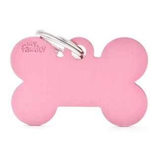 My Family Basic Bone Dog Tag - Pink, Large
